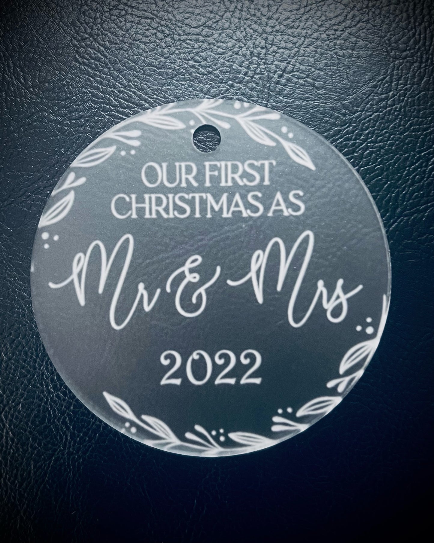 Mr & Mrs Frosted Acrylic Ornament