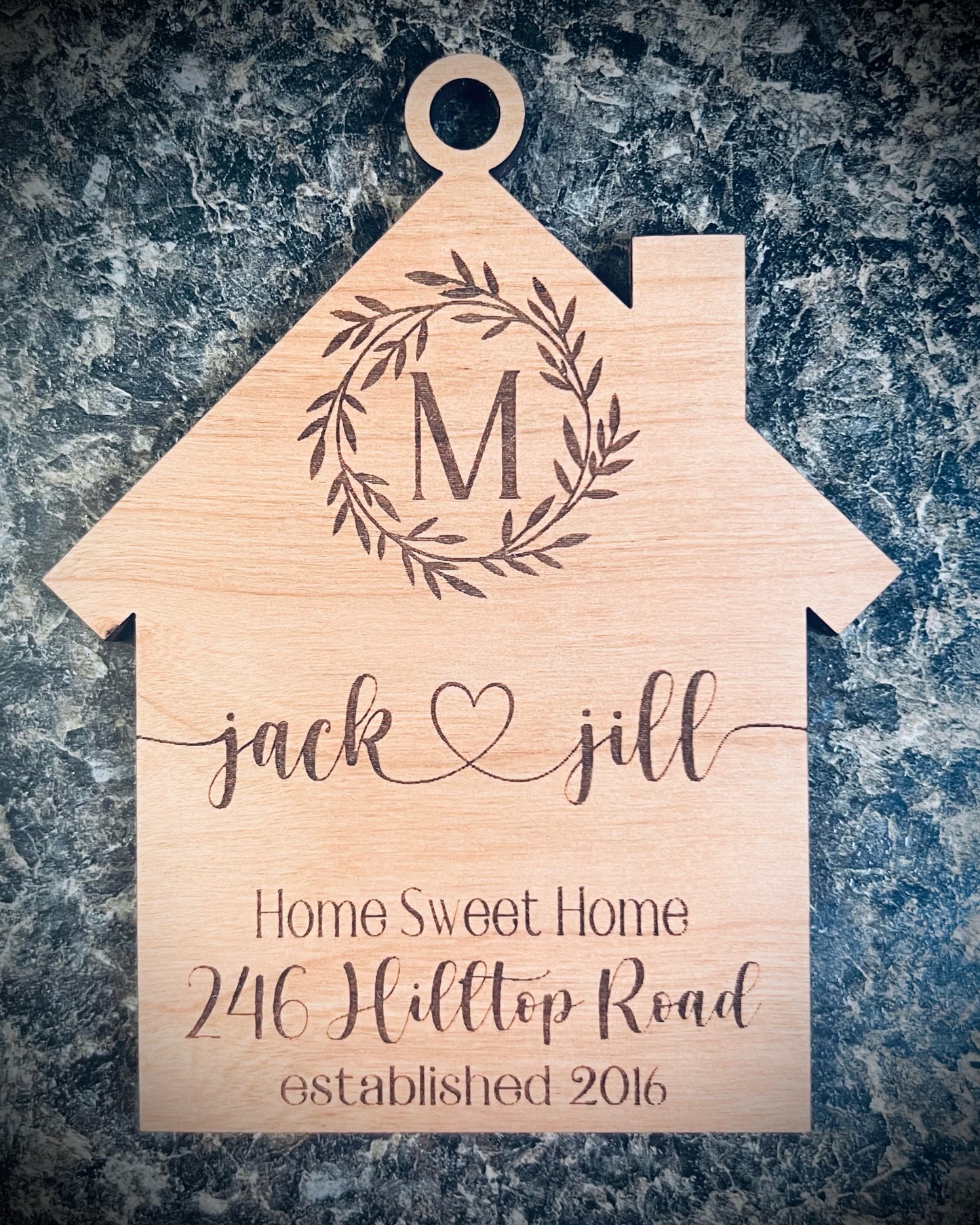 Home Sweet Home with Wreath Ornament