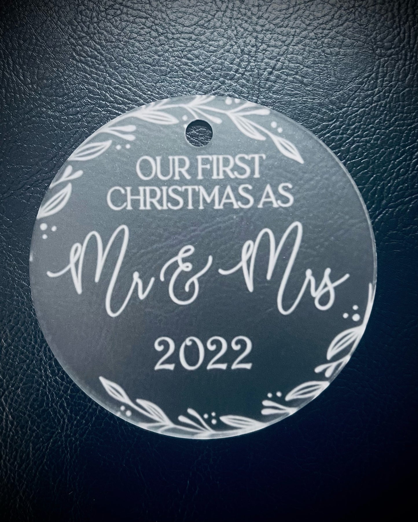 Mr & Mrs Frosted Acrylic Ornament