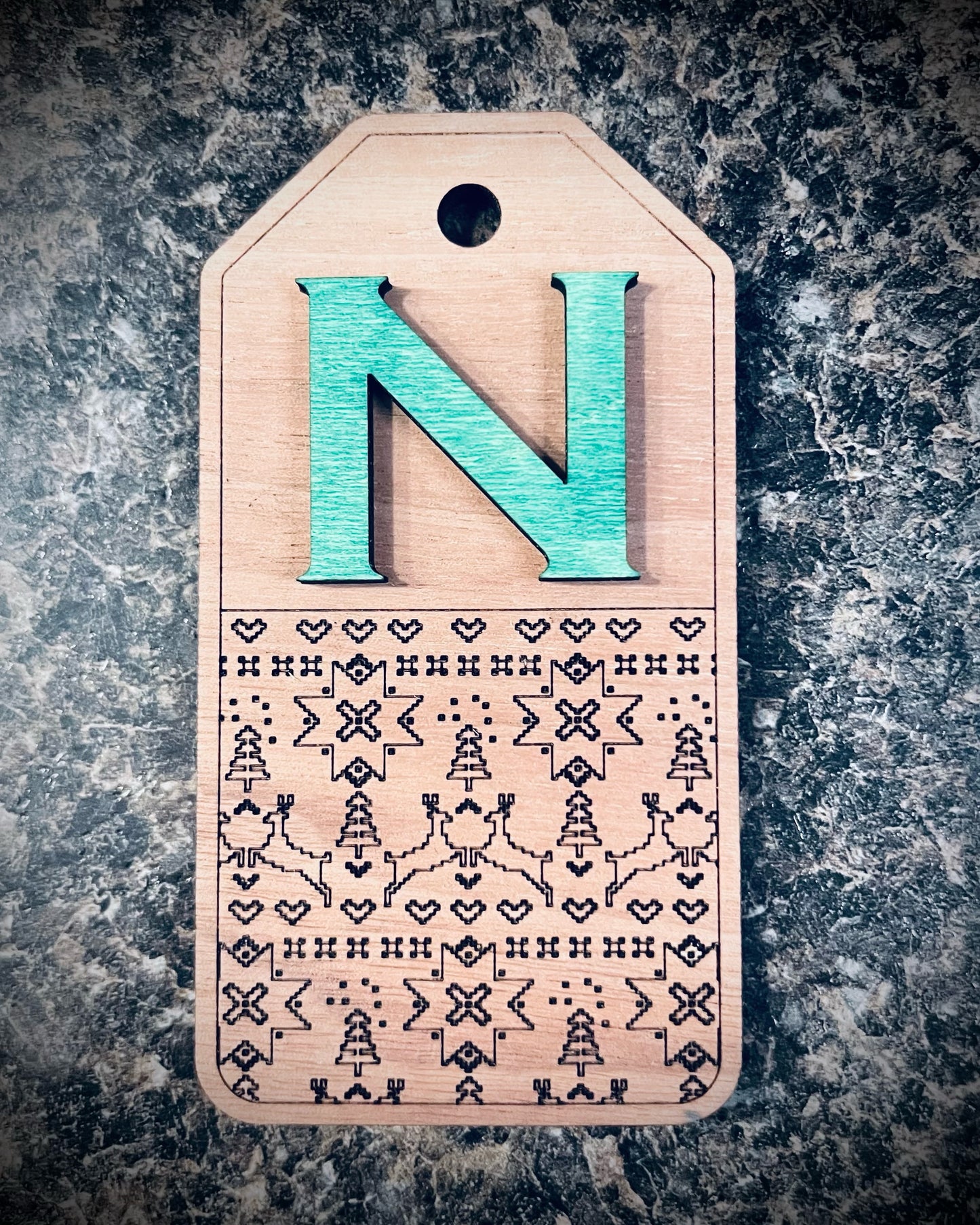 Gift Tag with Initial Ornament