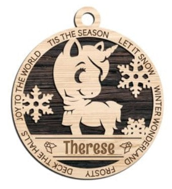 Unicorn Ornament - Personalized