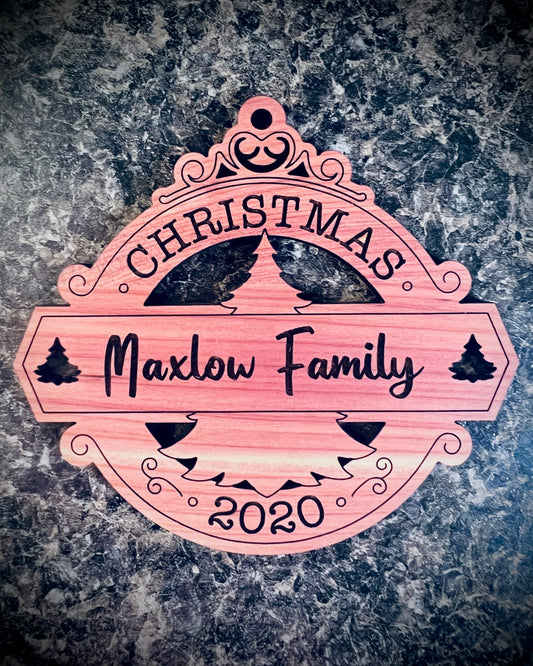 Christmas Wreath Ornament - Personalized